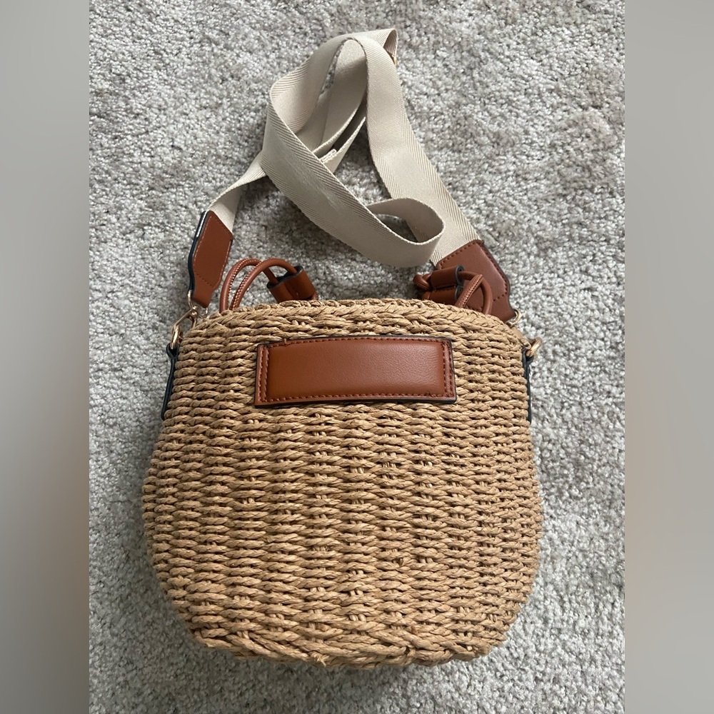 Brown Woven Crossbody Bag